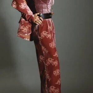 Hutch Anthropologie Pink Burnout Velvet Pants Boho